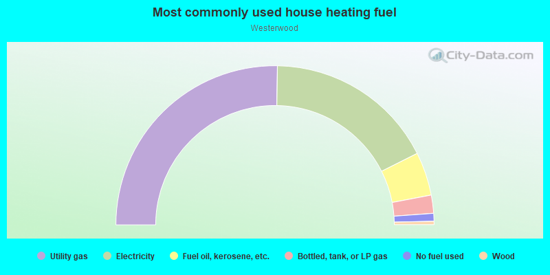 Most commonly used house heating fuel