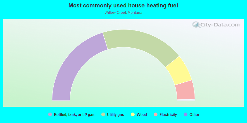 Most commonly used house heating fuel