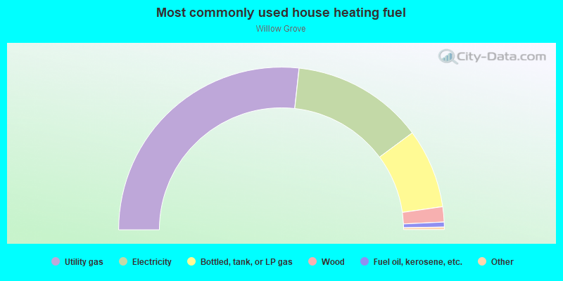 Most commonly used house heating fuel