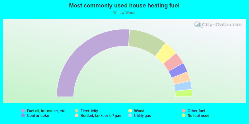 Most commonly used house heating fuel