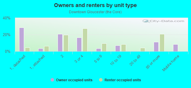 Owners and renters by unit type