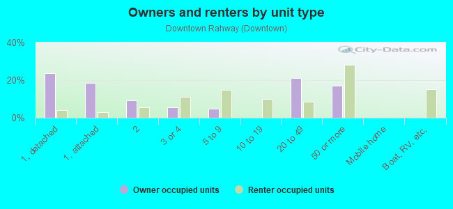 Owners and renters by unit type