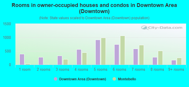 Rooms in owner-occupied houses and condos in Downtown Area (Downtown)
