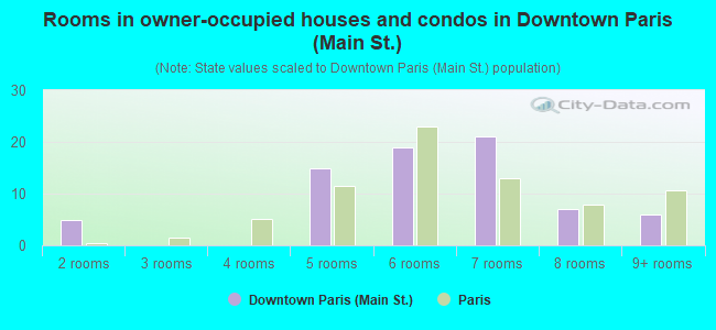 Rooms in owner-occupied houses and condos in Downtown Paris (Main St.)