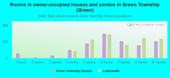 Rooms in owner-occupied houses and condos in Green Township (Green)