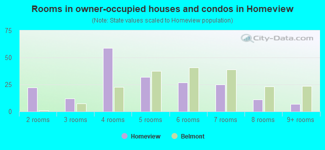 Rooms in owner-occupied houses and condos in Homeview
