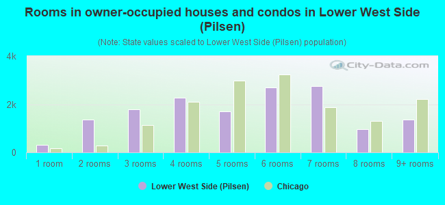 Rooms in owner-occupied houses and condos in Lower West Side (Pilsen)