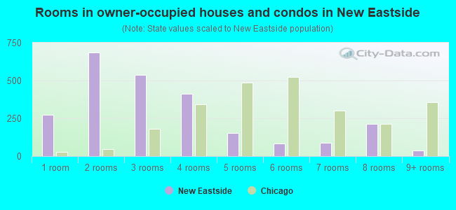 Rooms in owner-occupied houses and condos in New Eastside