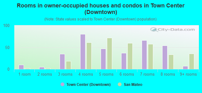 Rooms in owner-occupied houses and condos in Town Center (Downtown)