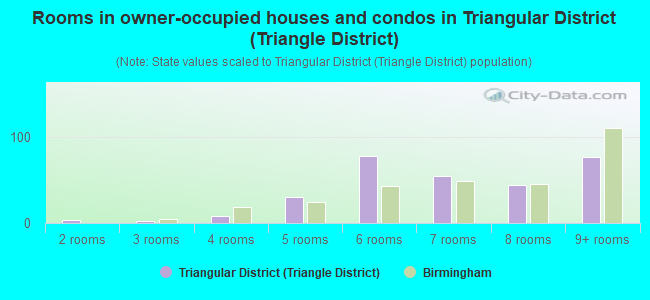 Rooms in owner-occupied houses and condos in Triangular District (Triangle District)