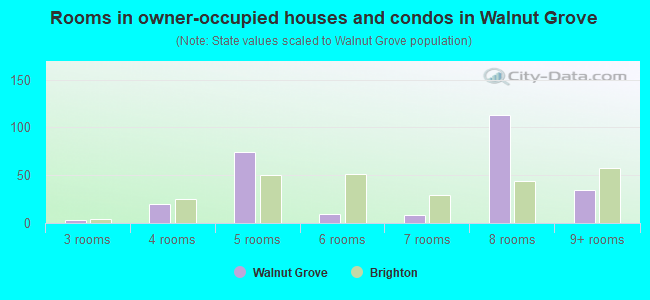 Rooms in owner-occupied houses and condos in Walnut Grove