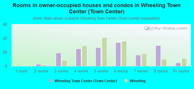 Rooms in owner-occupied houses and condos in Wheeling Town Center (Town Center)