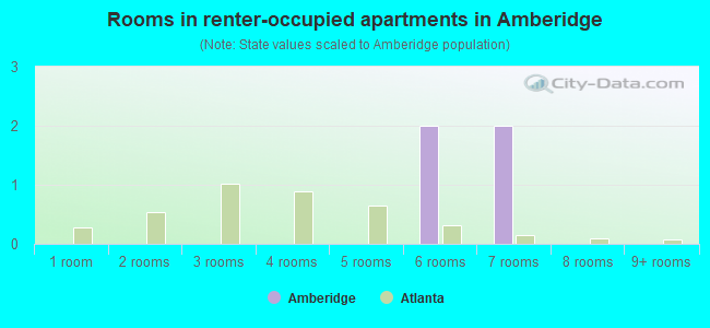Rooms in renter-occupied apartments in Amberidge