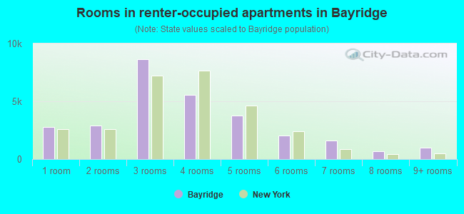 Rooms in renter-occupied apartments in Bayridge