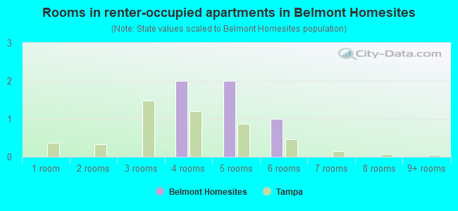 Rooms in renter-occupied apartments in Belmont Homesites