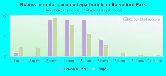 Rooms in renter-occupied apartments in Belvedere Park