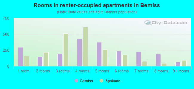 Rooms in renter-occupied apartments in Bemiss