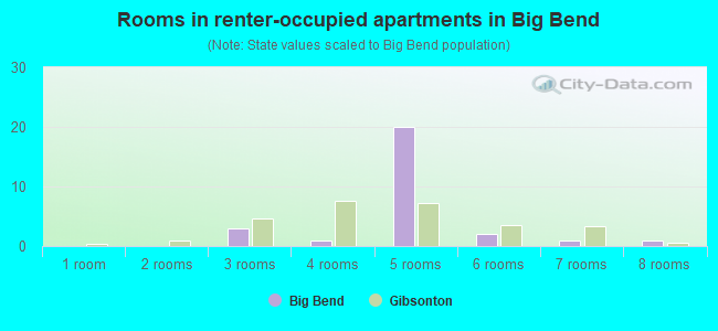 Rooms in renter-occupied apartments in Big Bend