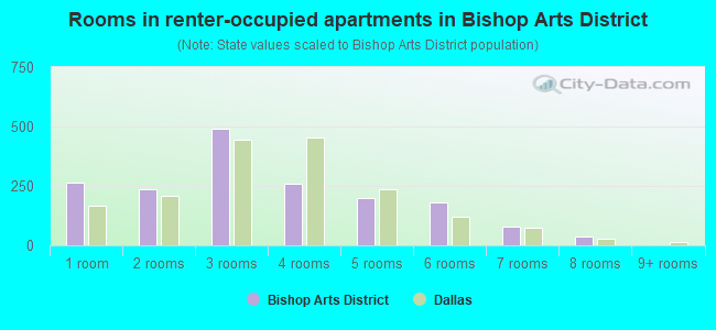 Rooms in renter-occupied apartments in Bishop Arts District