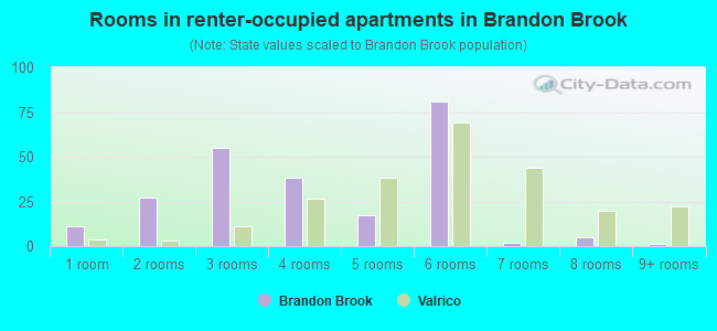 Rooms in renter-occupied apartments in Brandon Brook