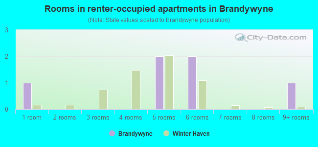 Rooms in renter-occupied apartments in Brandywyne