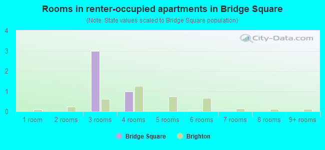 Rooms in renter-occupied apartments in Bridge Square