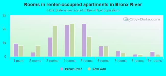 Rooms in renter-occupied apartments in Bronx River