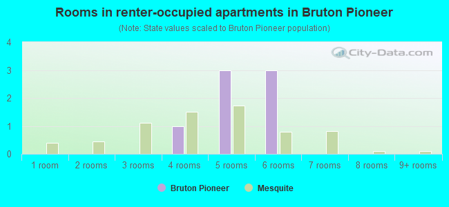 Rooms in renter-occupied apartments in Bruton Pioneer