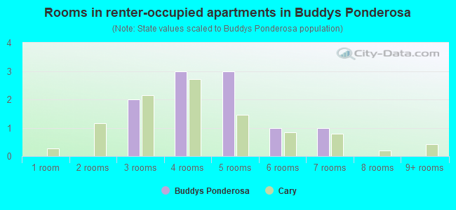 Rooms in renter-occupied apartments in Buddys Ponderosa