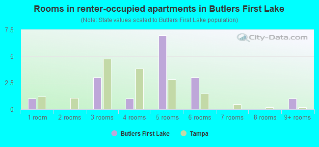 Rooms in renter-occupied apartments in Butlers First Lake