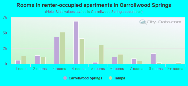 Rooms in renter-occupied apartments in Carrollwood Springs