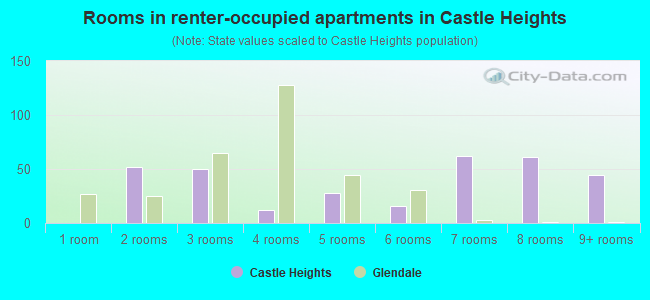 Rooms in renter-occupied apartments in Castle Heights