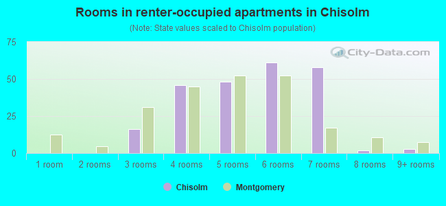 Rooms in renter-occupied apartments in Chisolm