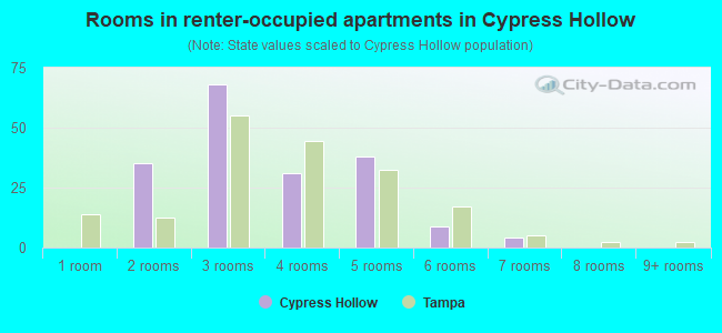 Rooms in renter-occupied apartments in Cypress Hollow