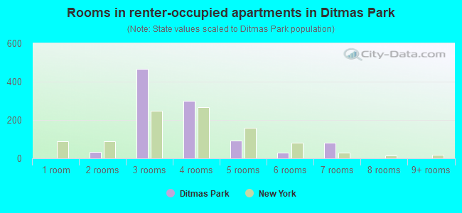 Rooms in renter-occupied apartments in Ditmas Park