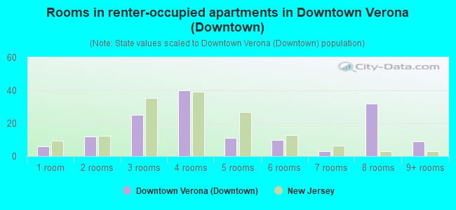 Rooms in renter-occupied apartments in Downtown Verona (Downtown)