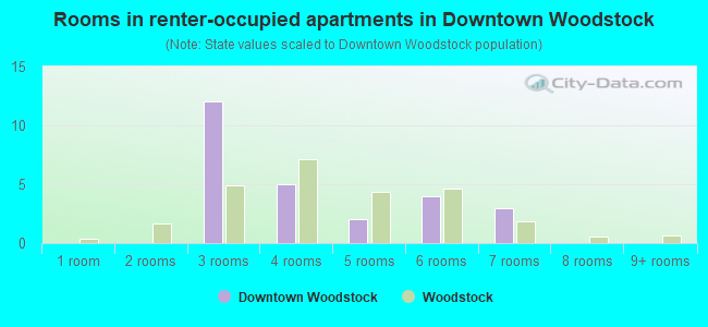Rooms in renter-occupied apartments in Downtown Woodstock