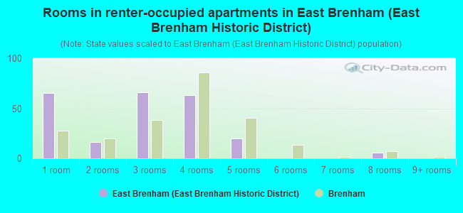 Rooms in renter-occupied apartments in East Brenham (East Brenham Historic District)