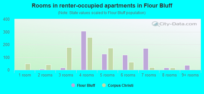 Rooms in renter-occupied apartments in Flour Bluff