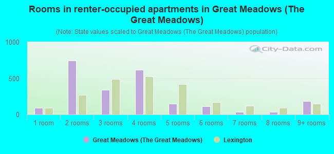 Rooms in renter-occupied apartments in Great Meadows (The Great Meadows)
