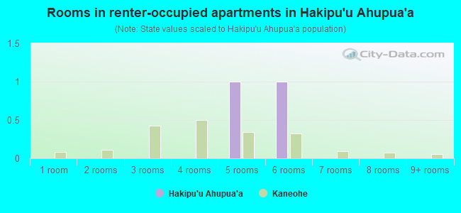 Rooms in renter-occupied apartments in Hakipu`u Ahupua`a
