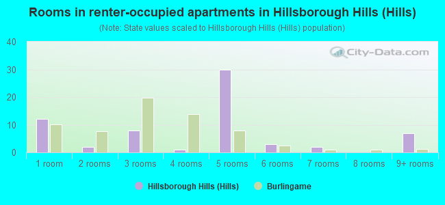 Rooms in renter-occupied apartments in Hillsborough Hills (Hills)