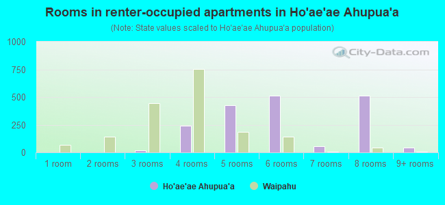 Rooms in renter-occupied apartments in Ho`ae`ae Ahupua`a