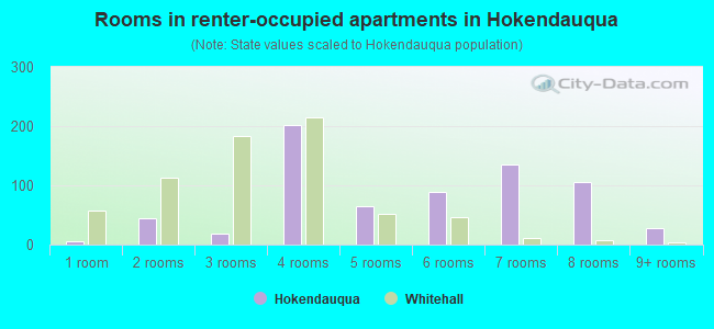 Rooms in renter-occupied apartments in Hokendauqua
