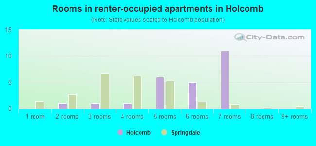 Rooms in renter-occupied apartments in Holcomb