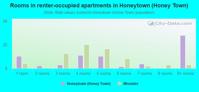 Rooms in renter-occupied apartments in Honeytown (Honey Town)