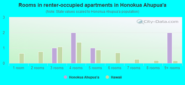 Rooms in renter-occupied apartments in Honokua Ahupua`a