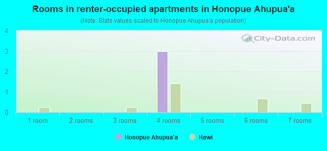 Rooms in renter-occupied apartments in Honopue Ahupua`a