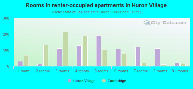Rooms in renter-occupied apartments in Huron Village