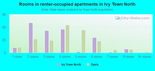 Rooms in renter-occupied apartments in Ivy Town North